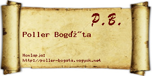 Poller Bogáta névjegykártya